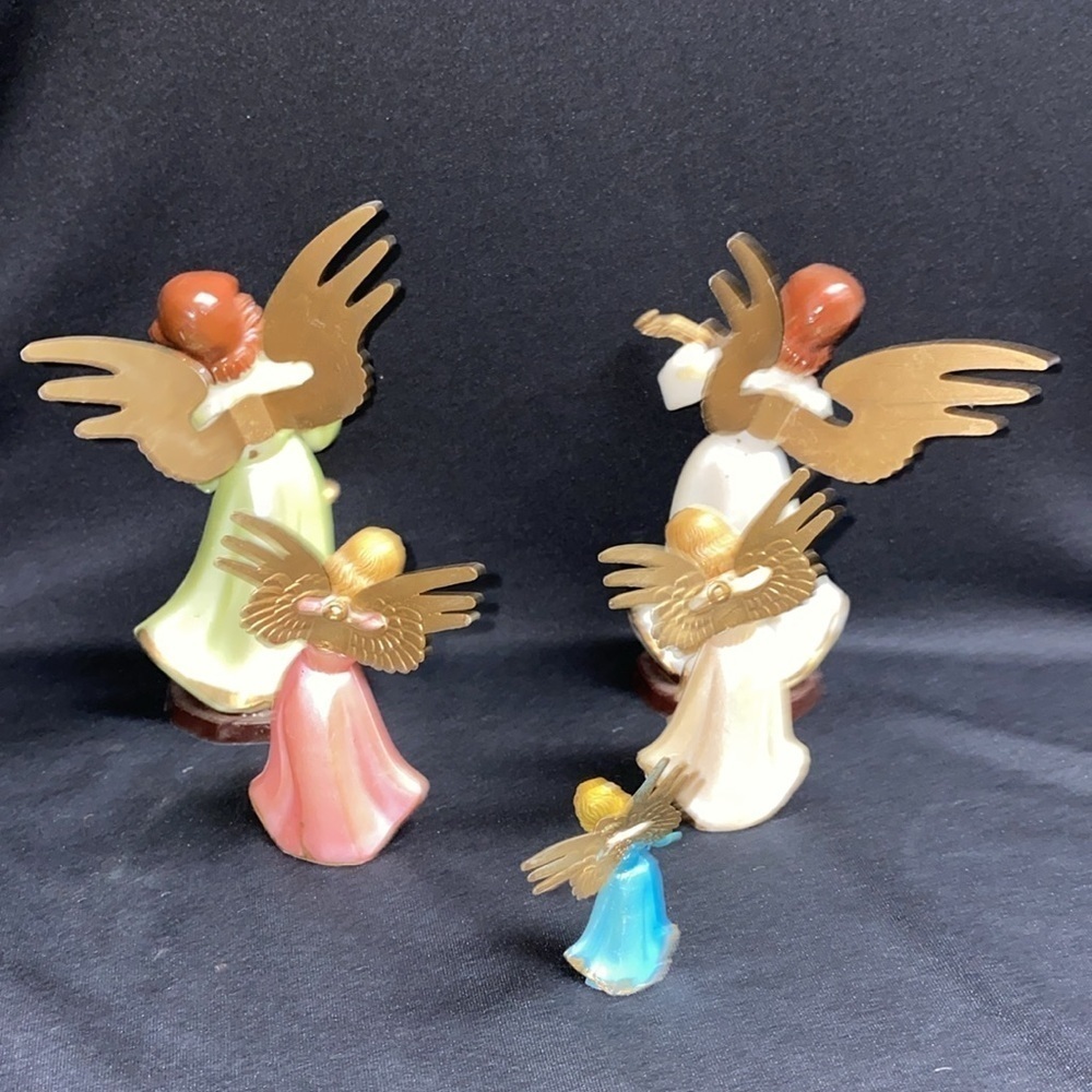 Vintage Christmas Angels figurines mcm Christmas decor 50s home decor prop - Picture 4 of 12